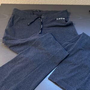 Bebe Charcoal Knit Lounge Pants Size XS